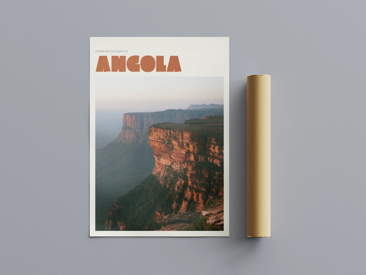 Angola Travel Print, Tundavala Escarpment contemporary Wall Art, African Nature Cliff Landscape