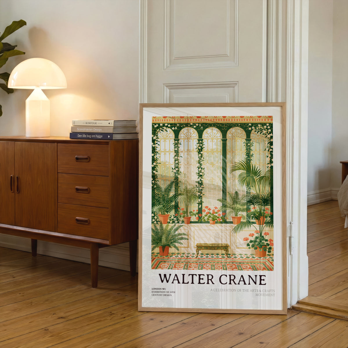 Walter Crane Exhibition Poster, Conservatory Botanical Art Print, Arts & Crafts Movement Wall Art