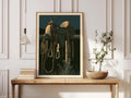 Western Saddle Wall Art, Cowboy Poster, Desert Night Fence Post Print, Rustic Ranch Decor