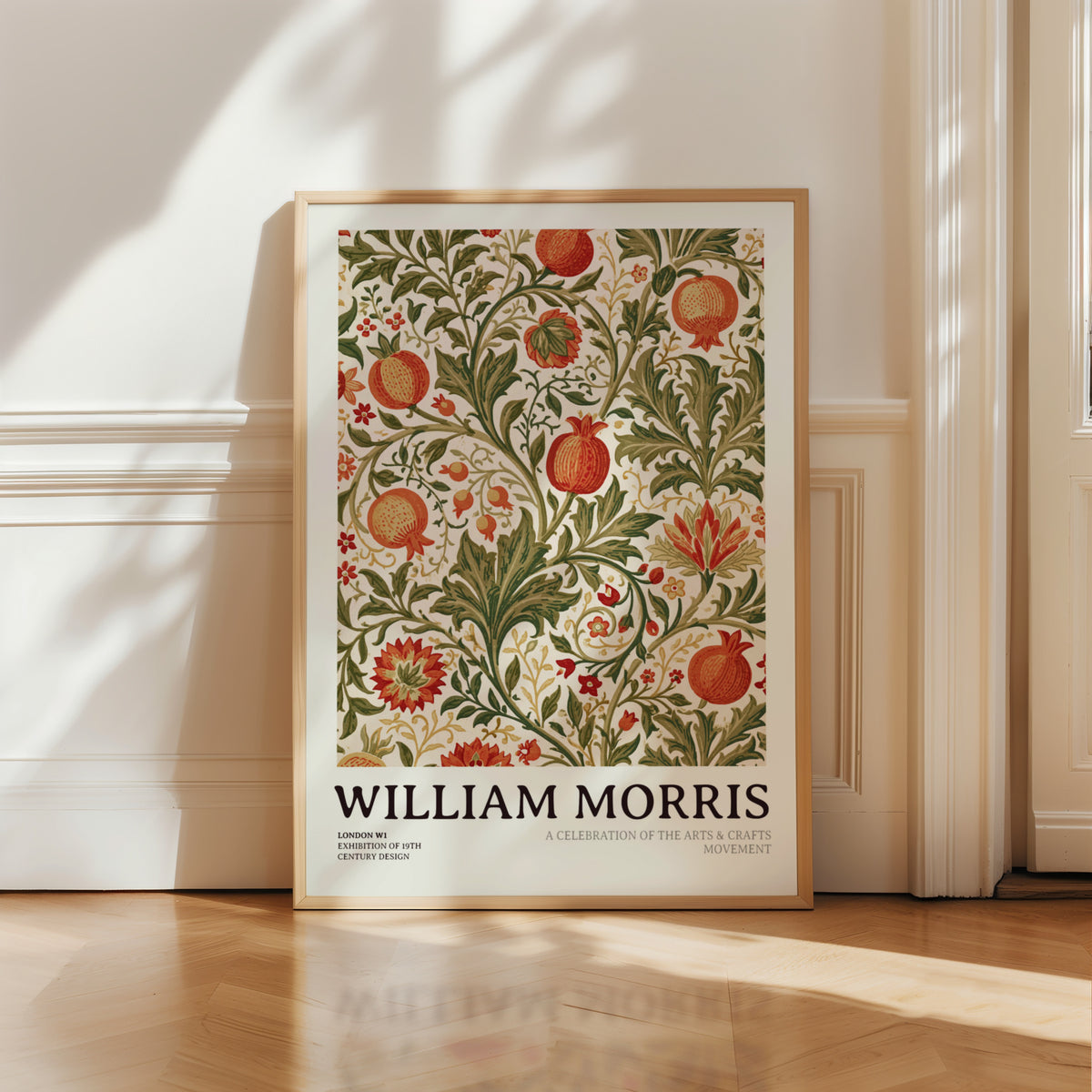 William Morris Pomegranate Print, Arts and Crafts Wall Art, Vintage Floral Exhibition Poster