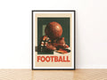 Retro Football Poster, Vintage Soccer Print, Old Leather Ball Wall Art, Sports Fan Gift