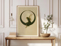 Fairy on Crescent Moon Art Print, Vintage Fairycore Poster, Celestial Wall Art, Whimsical Nursery