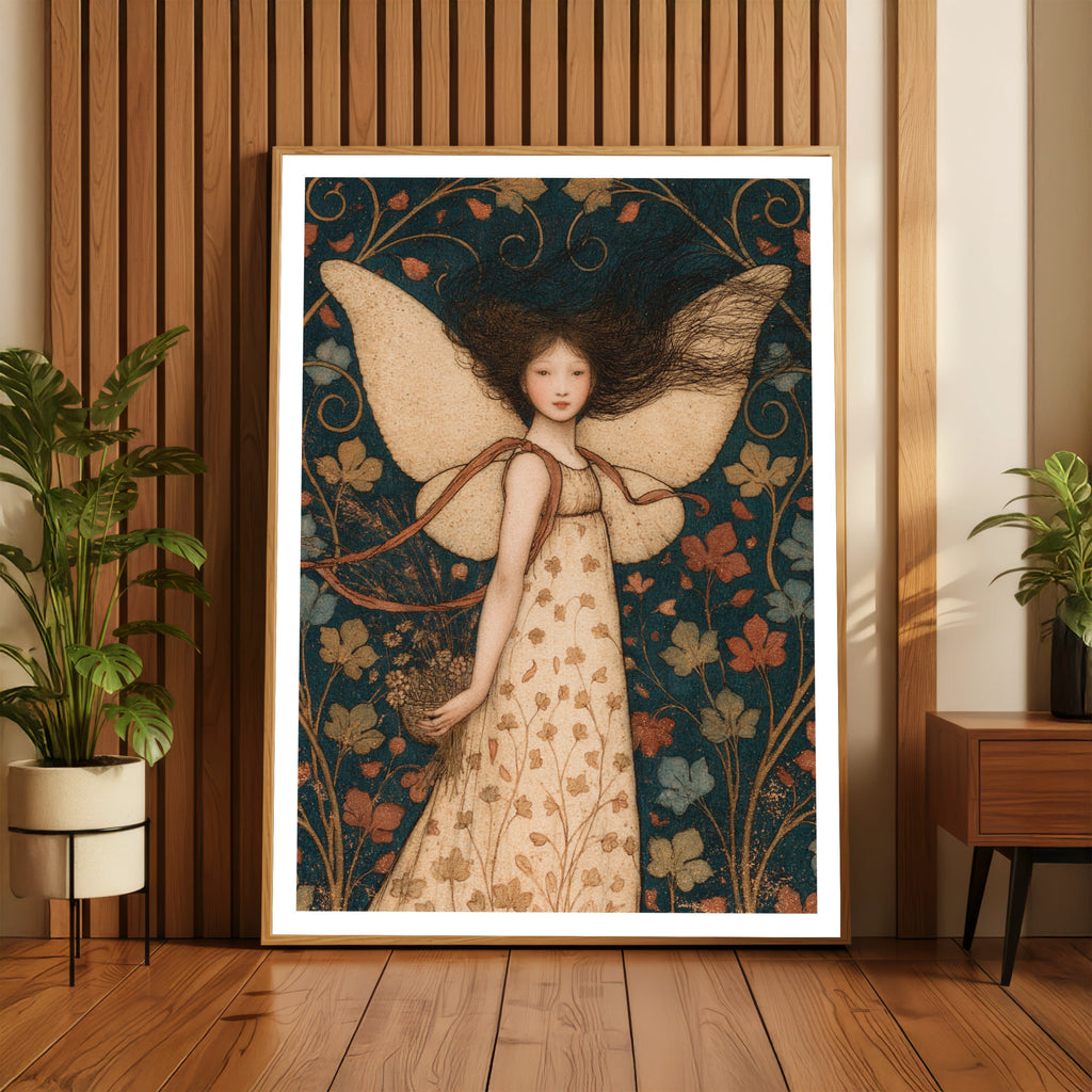 Wind Fairy - Magical Weather Fairy -  Girl's Nursery print, Arthur Rackham Inspired Art
