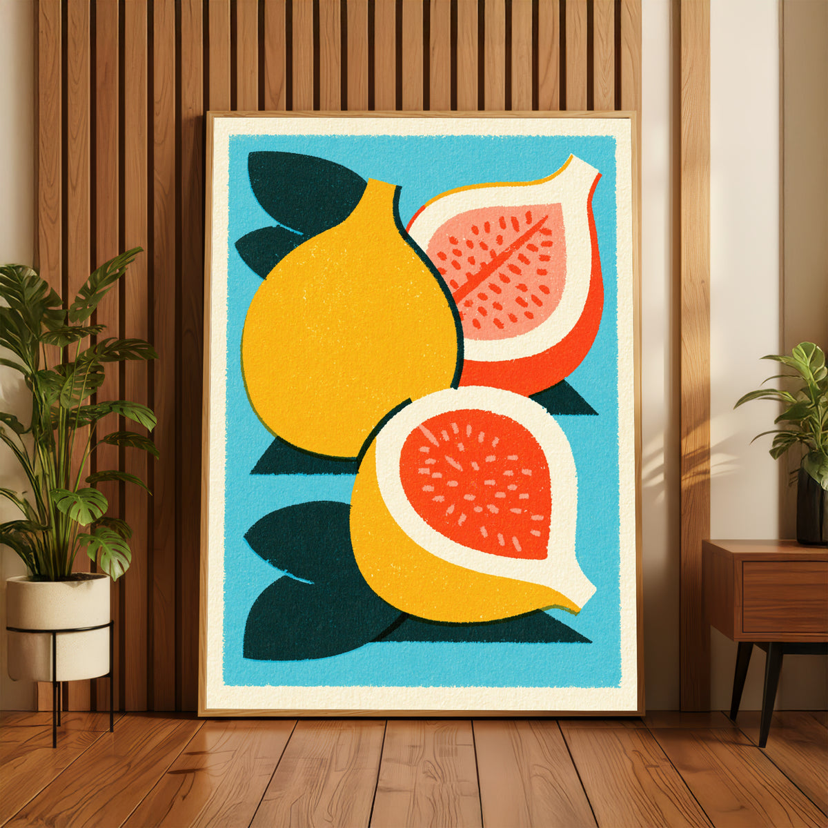 Vintage Food Poster Print | Rustic Kitchen Decor, Fig Fruit Art, Retro Dining Room Wall Art