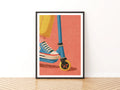 Retro Scooter Kids Print, Children's Wall Art, Colourful Nursery Poster