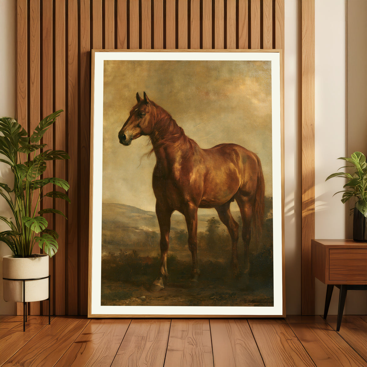 Chestnut Horse Oil Painting Print, Vintage Equestrian Wall Art, Classic Inspired Prints