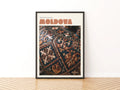 Moldova Retro Travel Poster, Clay Pottery Print, Eastern Europe Wall Art, Folk Craft Decor
