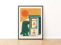 Retro Monster Kids Print, Funny Dinosaur Wall Art, Children's Collectable Poster