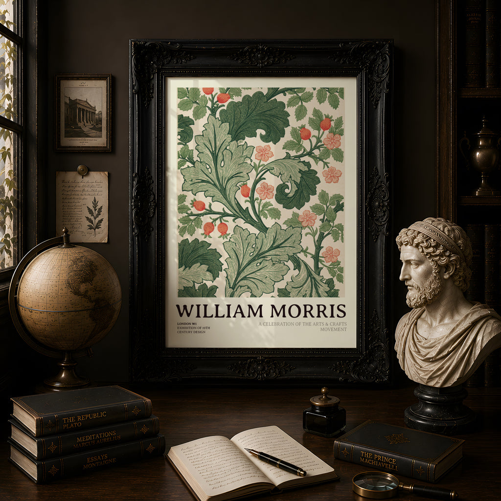 William Morris Print, Acanthus Leaf Wall Art, Arts and Crafts Floral Poster, Green Botanical Nature