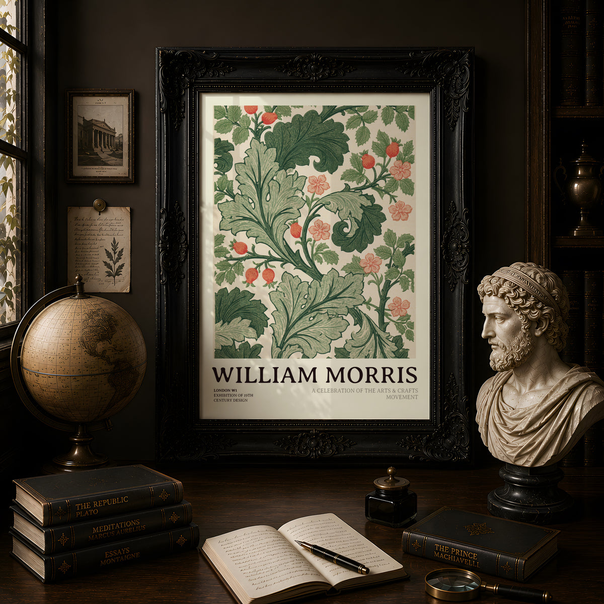 William Morris Print, Acanthus Leaf Wall Art, Arts and Crafts Floral Poster, Green Botanical Nature