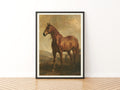Chestnut Horse Oil Painting Print, Vintage Equestrian Wall Art, Classic Inspired Prints