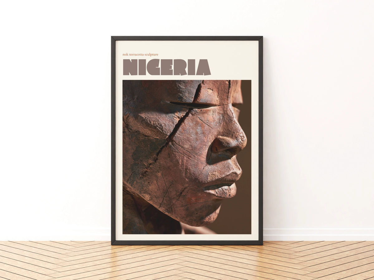 Nigeria Travel Print, Nok Terracotta Sculpture, contemporary African Wall Art