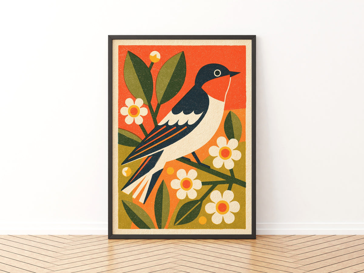 Retro Bird print