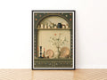 Classic Kitchen Shelf Still Life Print, Vintage Pottery Floral Wall Art Poster