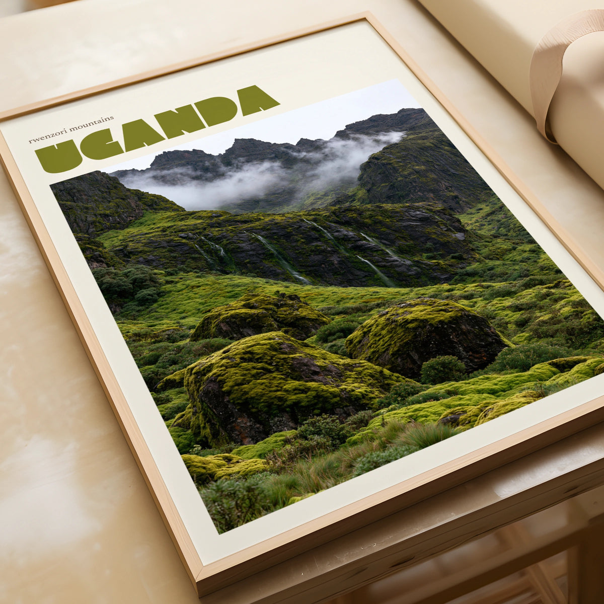 Uganda Rwenzori Mountains Contemporary Travel Print, African Nature Wall Art