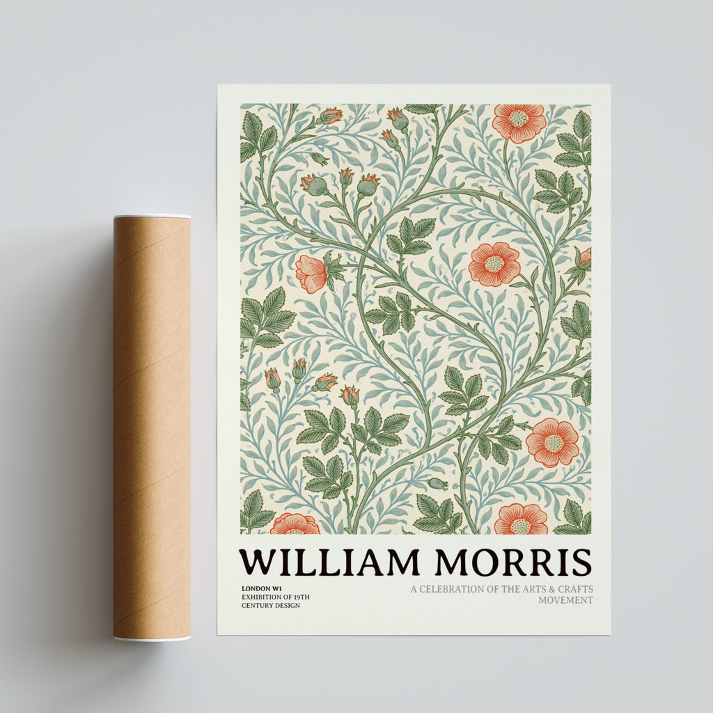 William Morris Exhibition Poster, Arts and Crafts Floral Wall Art, Classic Inspired Prints