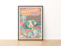 Milkshake Now Retro Kawaii Girl Poster, Cute Anime Print, Teen Bedroom Print