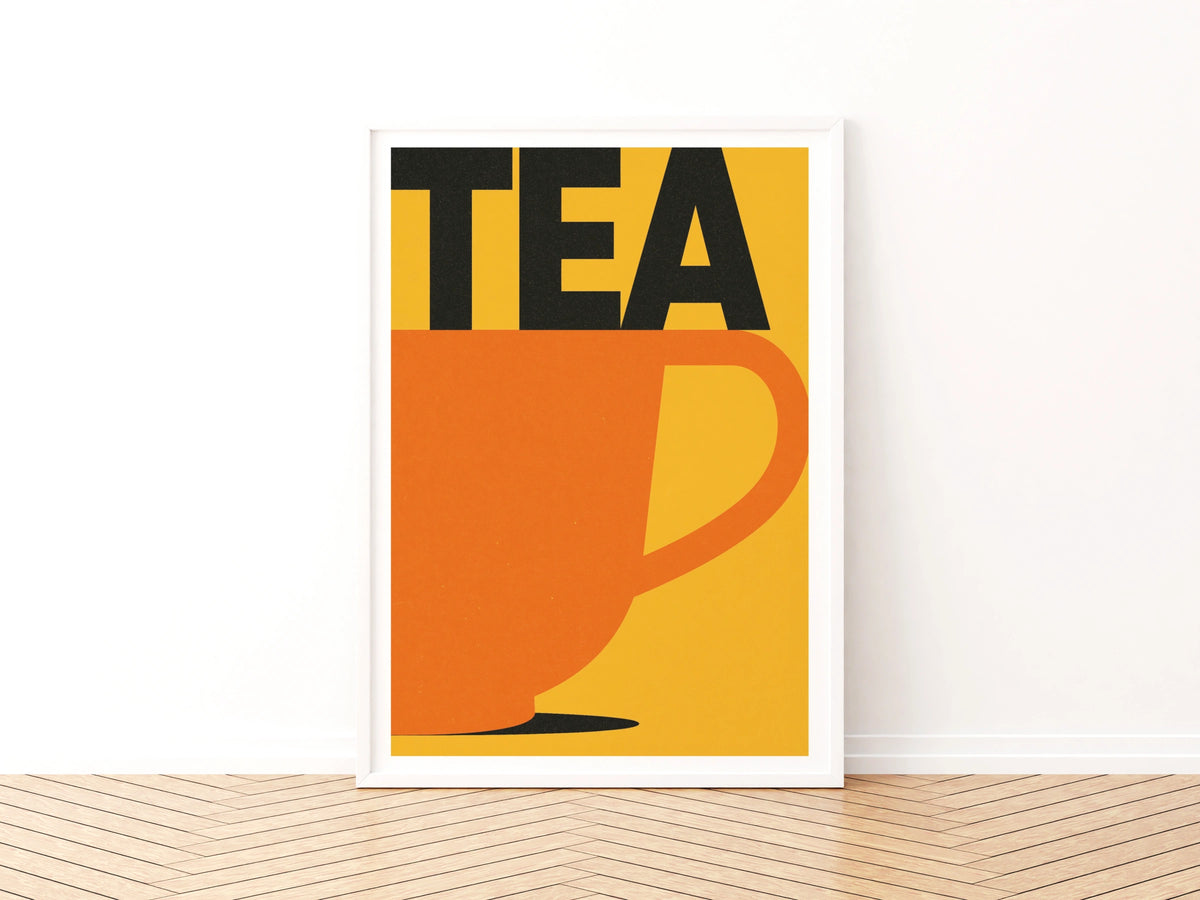 Tea Cup Poster Print | Contemporary Kitchen Decor | Bold TEA Design