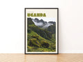 Uganda Rwenzori Mountains Contemporary Travel Print, African Nature Wall Art