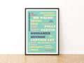 Under Milk Wood Print, Dylan Thomas Poster, Welsh Literature Wall Art, Retro Typography Gift