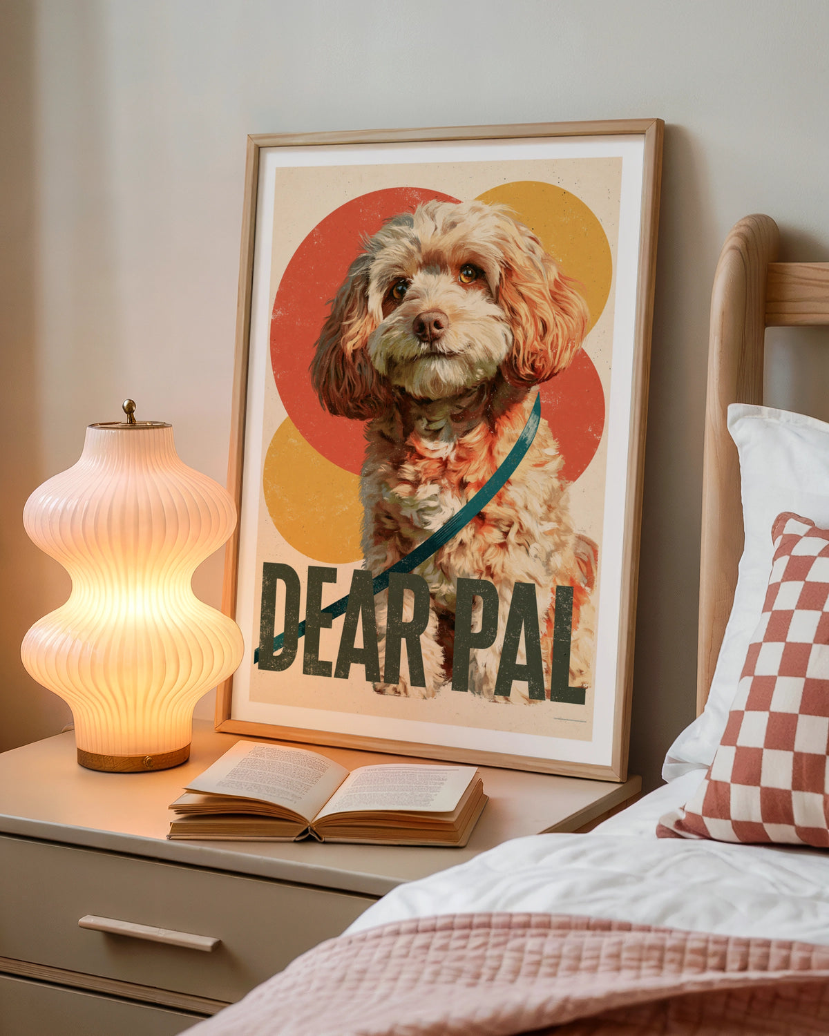 Retro Cockapoo Dog Print, Dear Pal Poster, Vintage Style Dog Wall Art, Doodle Gift