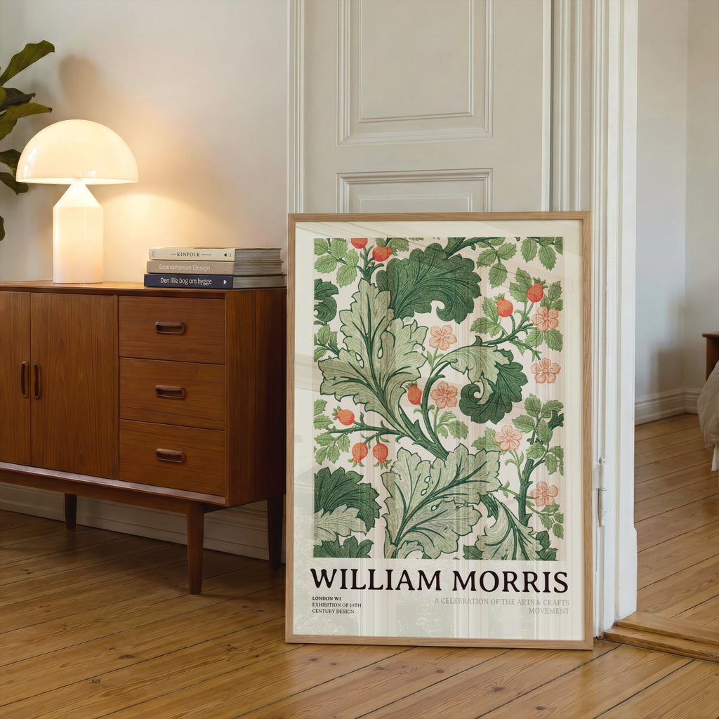 William Morris Print, Acanthus Leaf Wall Art, Arts and Crafts Floral Poster, Green Botanical Nature