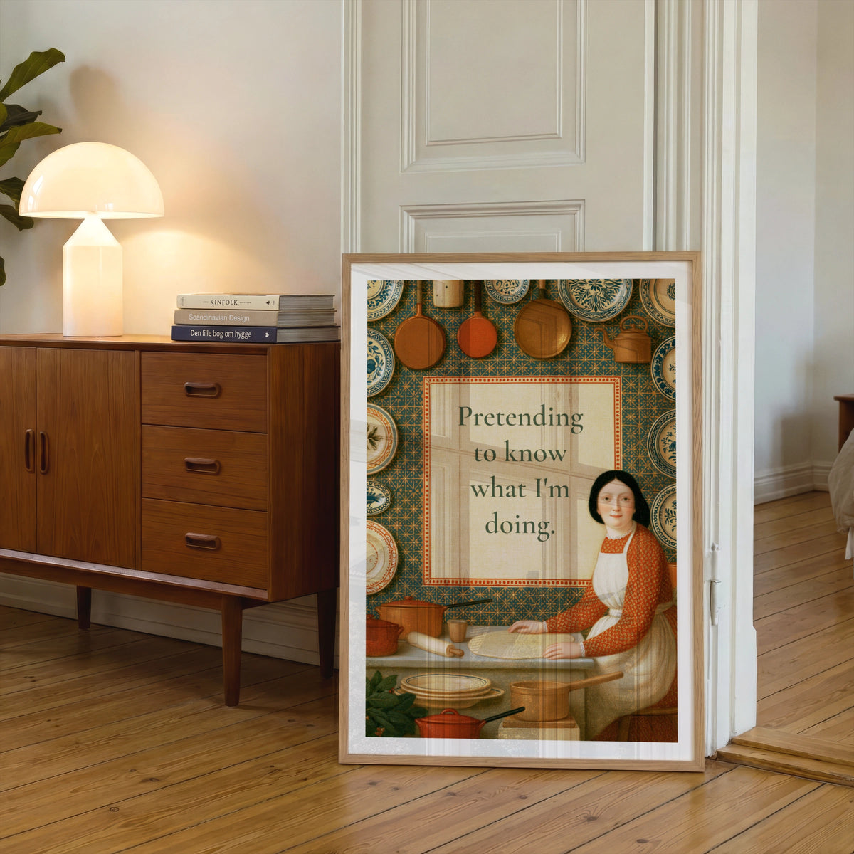 Funny Kitchen Quote Print, Classic Inspired Cooking Wall Art, Vintage Baker Poster Gift