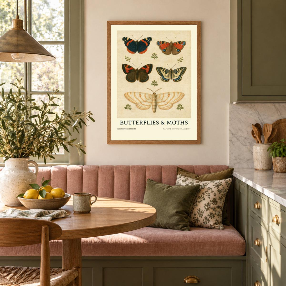 Vintage Butterflies and Moths Art Print, Natural History Poster, Entomology Wall Art, Botanical