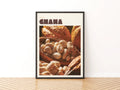 Ghana Cacao Pod Print, contemporary Travel Art, African Kitchen Wall Art, Chocolate Lover Gift