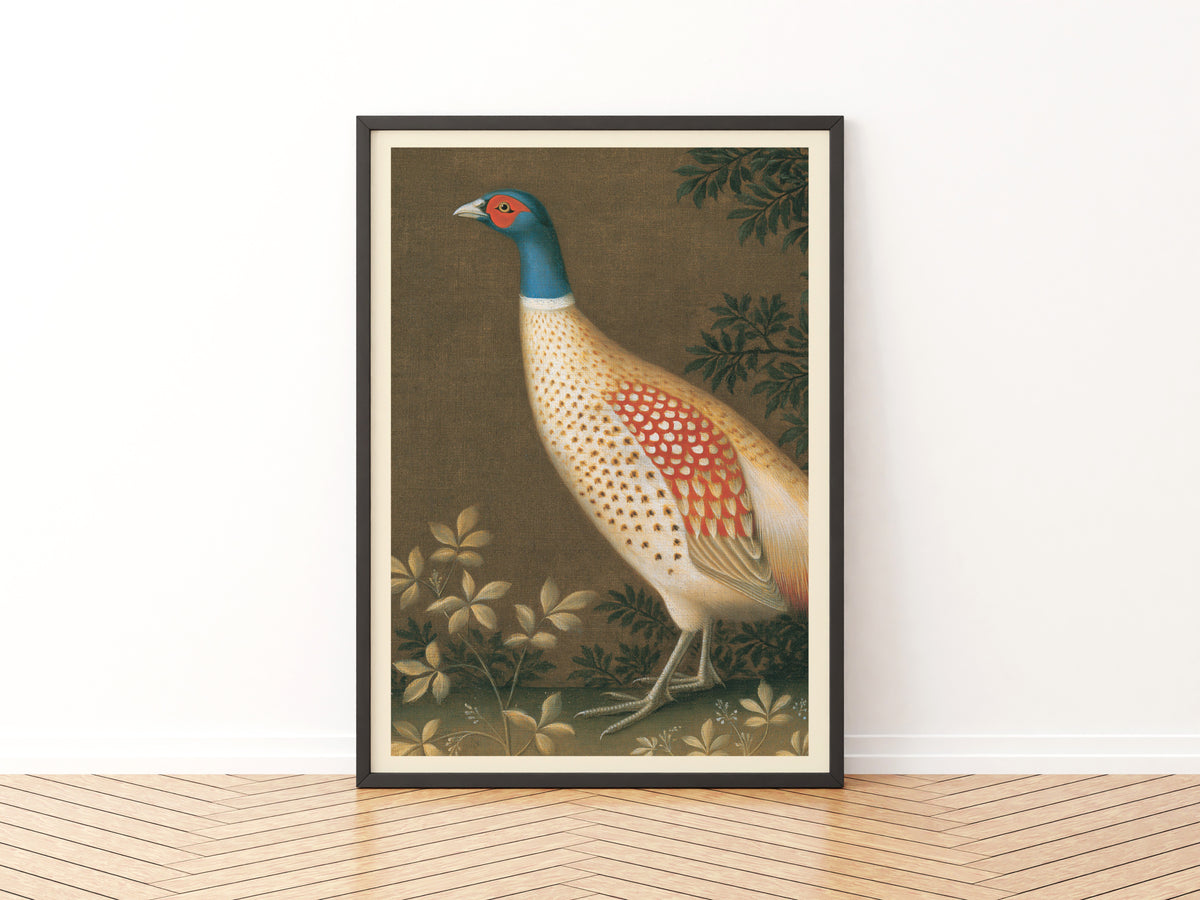 Vintage Pheasant Print, Classic Inspired Prints, Bird Wall Art, Antique Oil Painting Poster