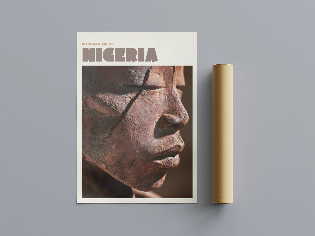 Nigeria Travel Print, Nok Terracotta Sculpture, contemporary African Wall Art