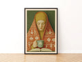Classic Inspired Woman Reading Print, Cosy Tea Poster, Folk Art Wall Art, Hygge Home Decor Gift