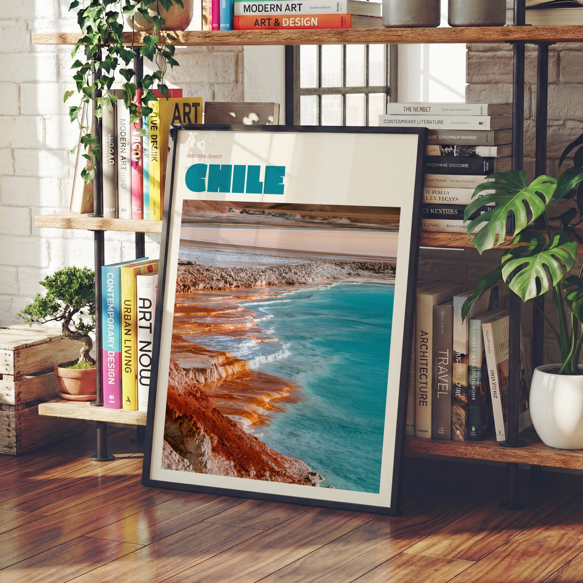 Atacama Desert Chile Contemporary Travel Print, Salt Lake Wall Art, South America