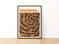 Botswana Travel Print, contemporary Africa Wall Art, Palm Leaf Basket, Earth Tones