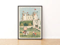 Retro Children's Knight Castle Print, Kids Wall Art, Little Folk Collectable Poster
