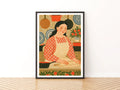 Baker Print, Rustic Kitchen Decor, Domestic Interior Illustrative Print