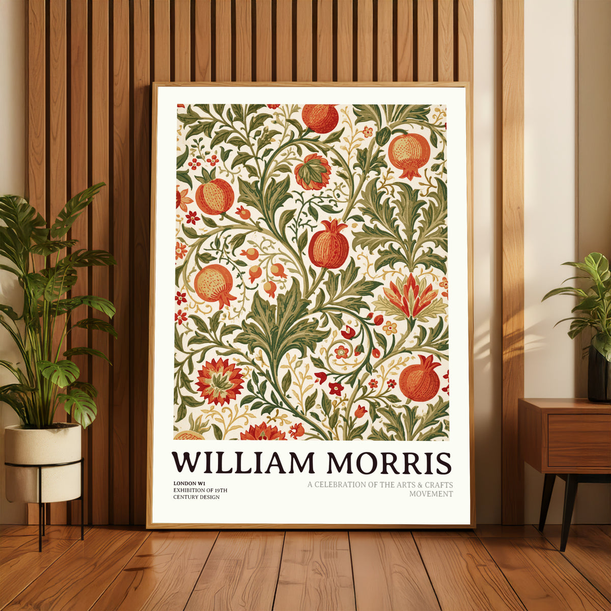 William Morris Pomegranate Print, Arts and Crafts Wall Art, Vintage Floral Exhibition Poster