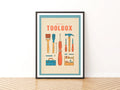 Send for the Toolbox Retro Tools Poster, DIY Workshop Wall Art, Vintage Print, DIY Boyfriend Gift