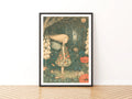 Victorian Fairy Garden Classic Inspired Print, Vintage Folk Art Poster, Woodland Fairy Wall Art