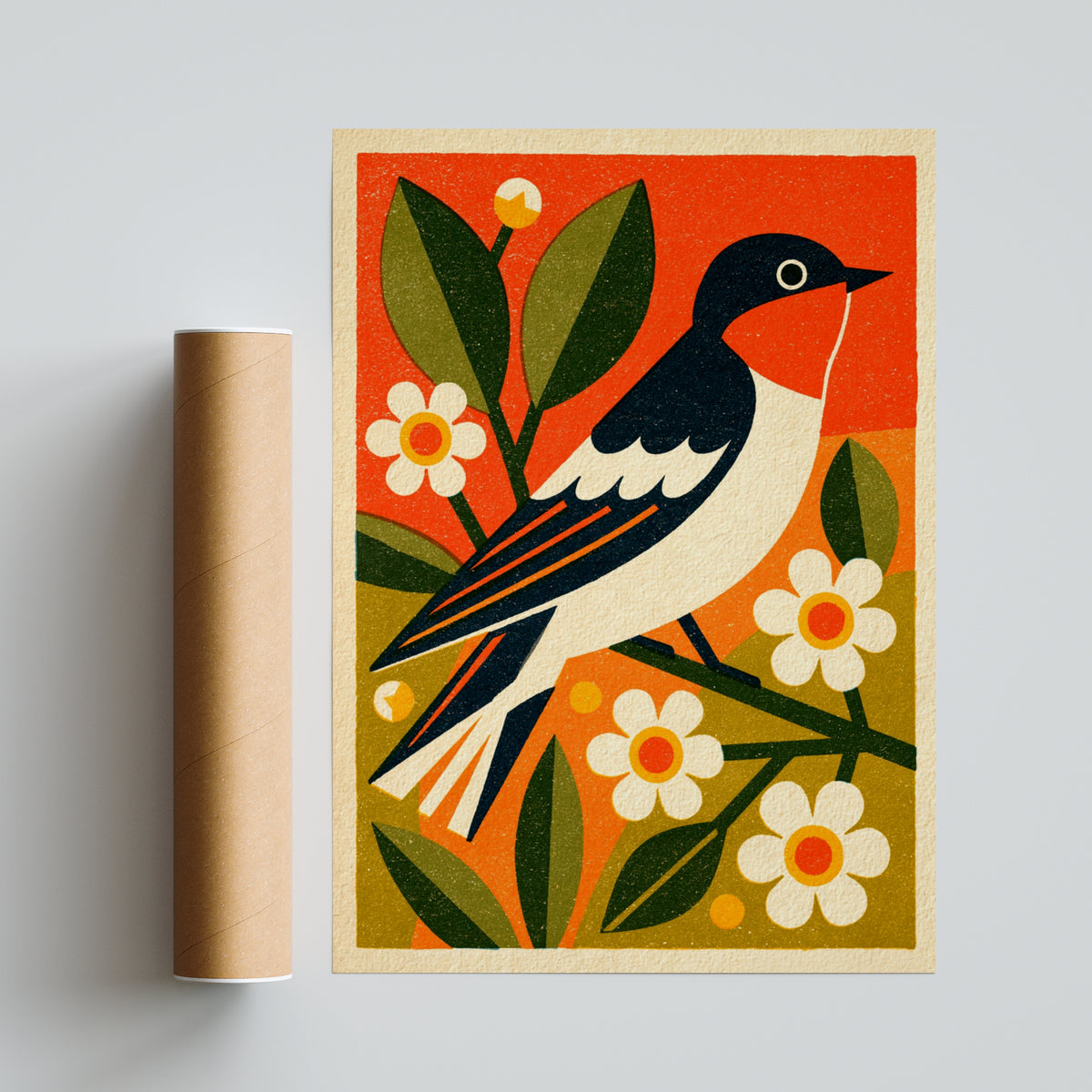Retro Bird print