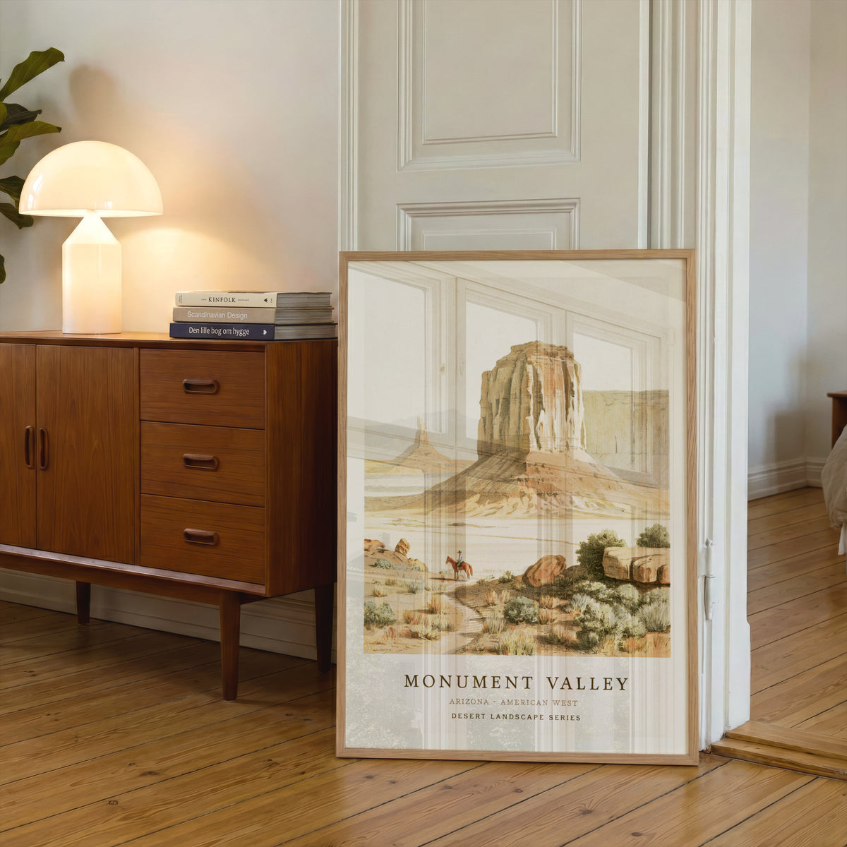 Monument Valley Arizona Print, Vintage Desert Landscape Poster, American West Wall Art