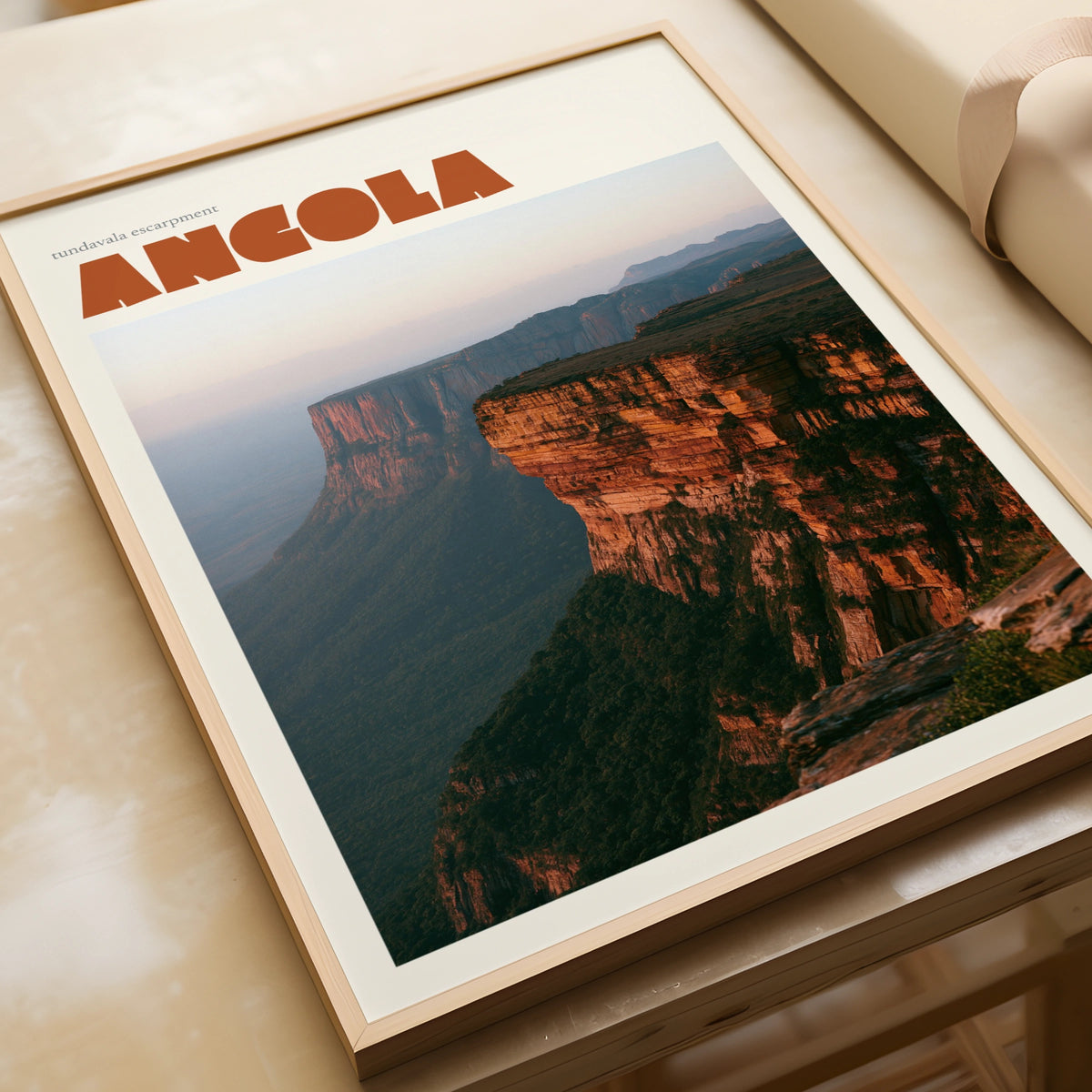 Angola Travel Print, Tundavala Escarpment contemporary Wall Art, African Nature Cliff Landscape