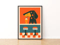 Vintage Dachshund Diner Poster, Retro Dog Milkshake Print, Sausage Dog Wall Art, 50s