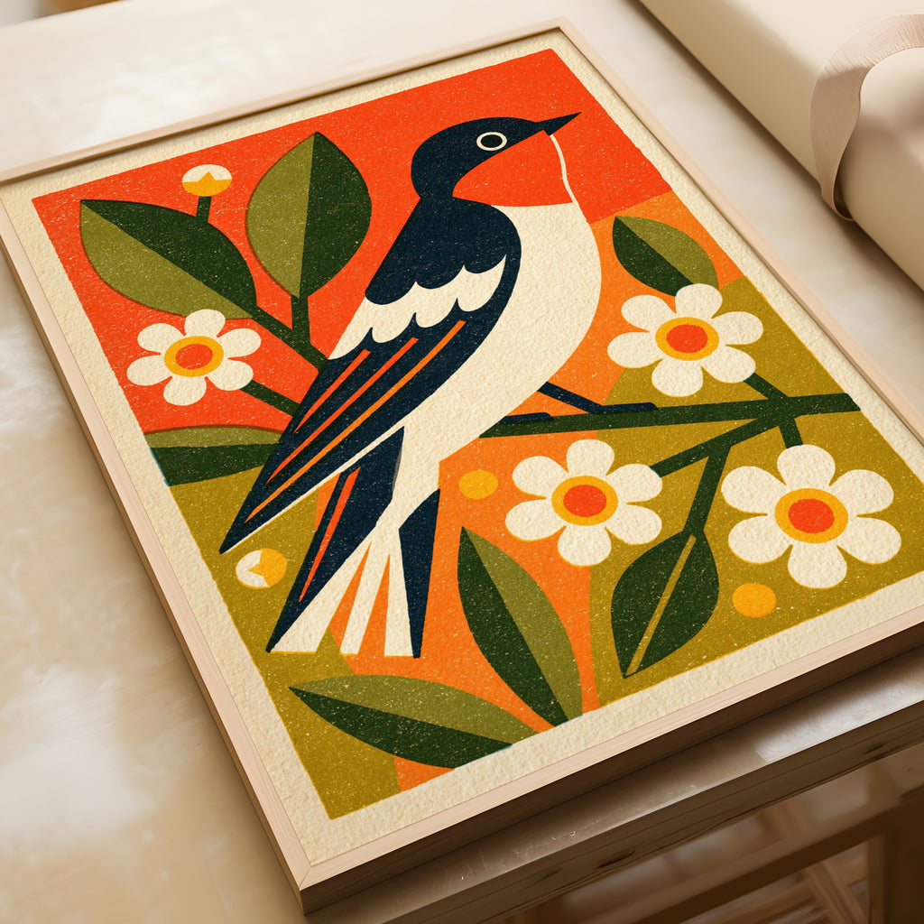 Retro Bird print