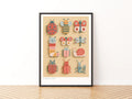 Garden Folk Bug Print, Retro Children's Insect Poster, Kids Wall Art Collectable