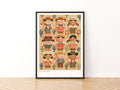 Ranch Folk Retro Kids Cowboy Poster, Children's Western Wall Art, Cute Nursery Print Collectable