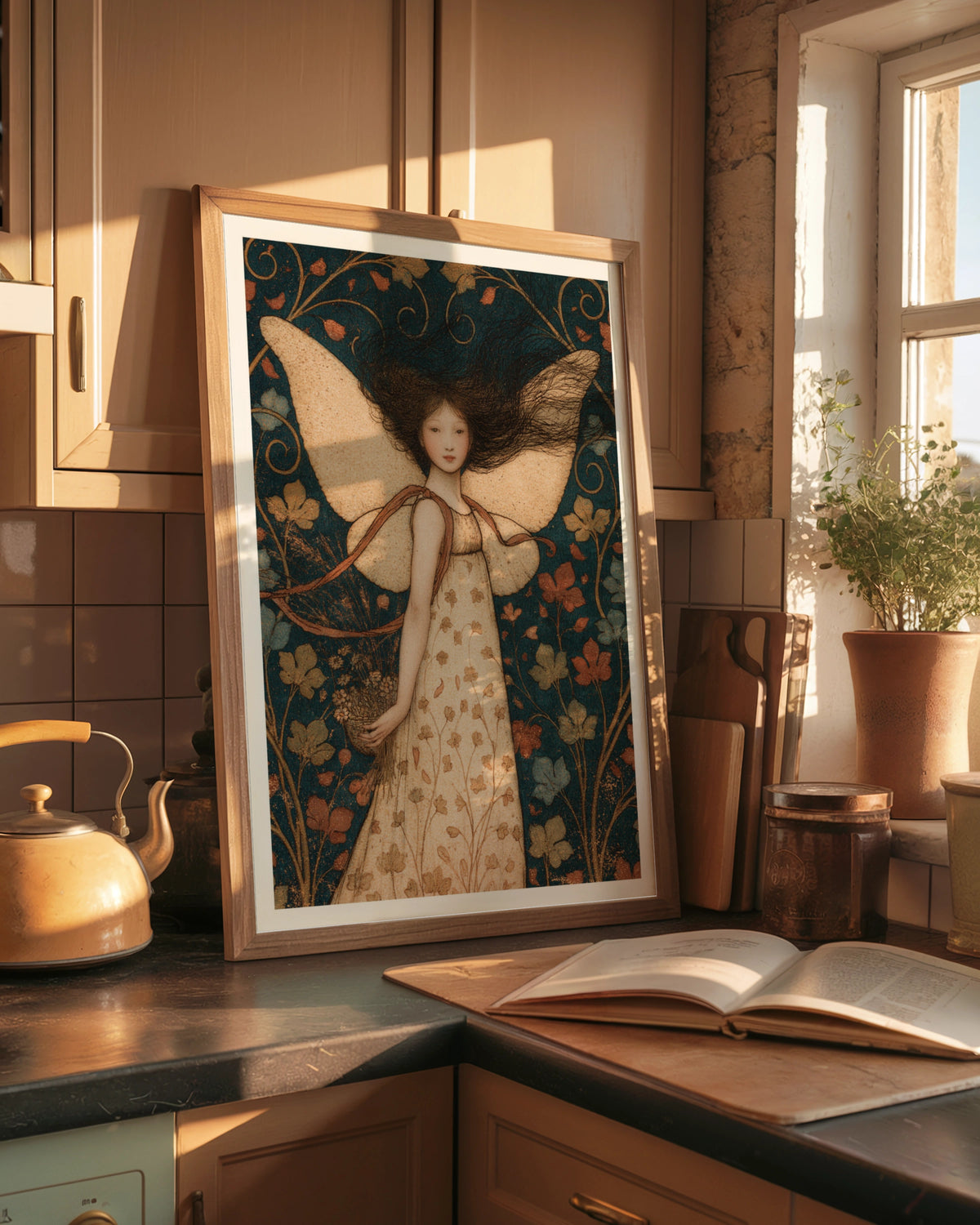 Wind Fairy - Magical Weather Fairy -  Girl's Nursery print, Arthur Rackham Inspired Art