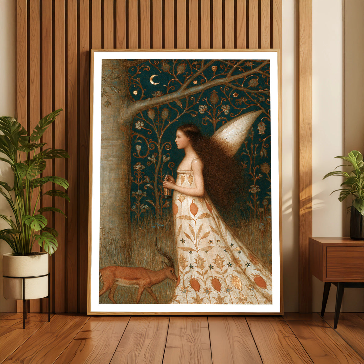 Fairy of the Woods  Folk Art Print, Classic Inspired Woodland Fairy Poster, Girls Bedroom Art