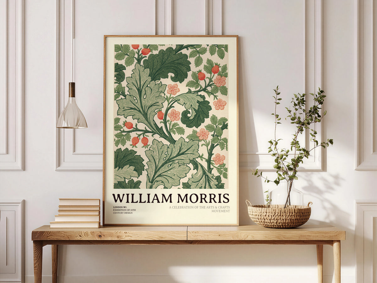 William Morris Print, Acanthus Leaf Wall Art, Arts and Crafts Floral Poster, Green Botanical Nature