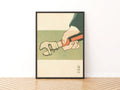 Vintage Japanese Wrench Poster, Retro Tool Wall Art Print, Mid Century Workshop Decor